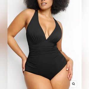 SHAPELLX Smart Sculpt Plunge Cutout Swimsuit